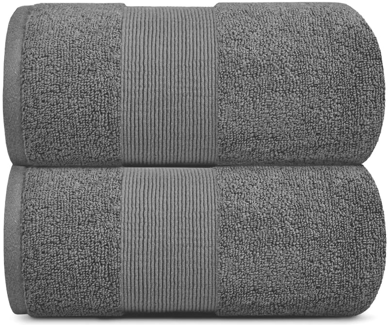 Resort Collection Soft Bath Sheet Towels 35x70 in Oversize 2 Pack Smoke Grey.