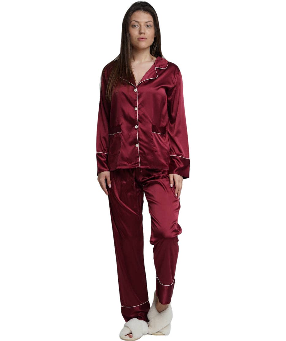 ASHLEY LONG MATTE SATIN  PAJAMAS