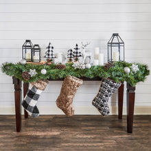 Luxe Faux Fur Christmas Stocking with Fur Pom-Poms