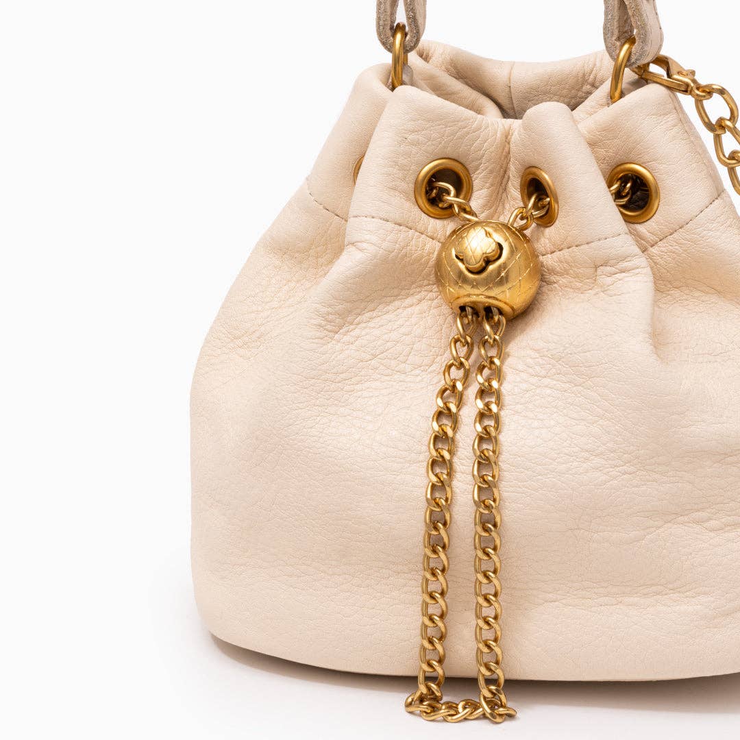 Sameera Leather Drawstring Handbag