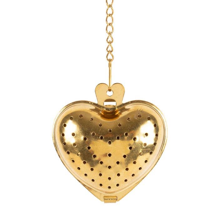 Heart-Shaped Gold Tea Infuser for Loose Leaf & Spices