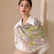 Vintage French Print Scarf – 90cm Silk Feel Square_CWASC0172