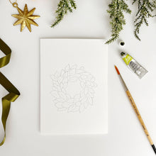 Wreaths paintable watercolor notecard set