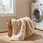 Soft Ruched 50x60" Throw Blanket, Tan