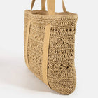 Large Straw Braided Tote Bag With Hat Holder