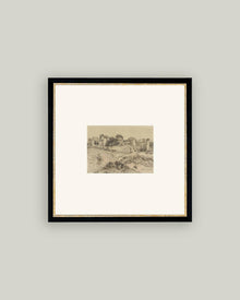 Tuscan Village Framed Antique Art.