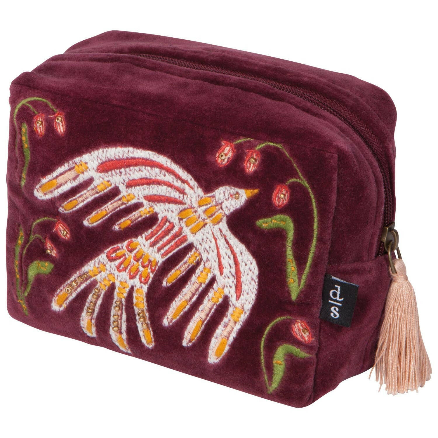 Plume Embroidered Pouch.