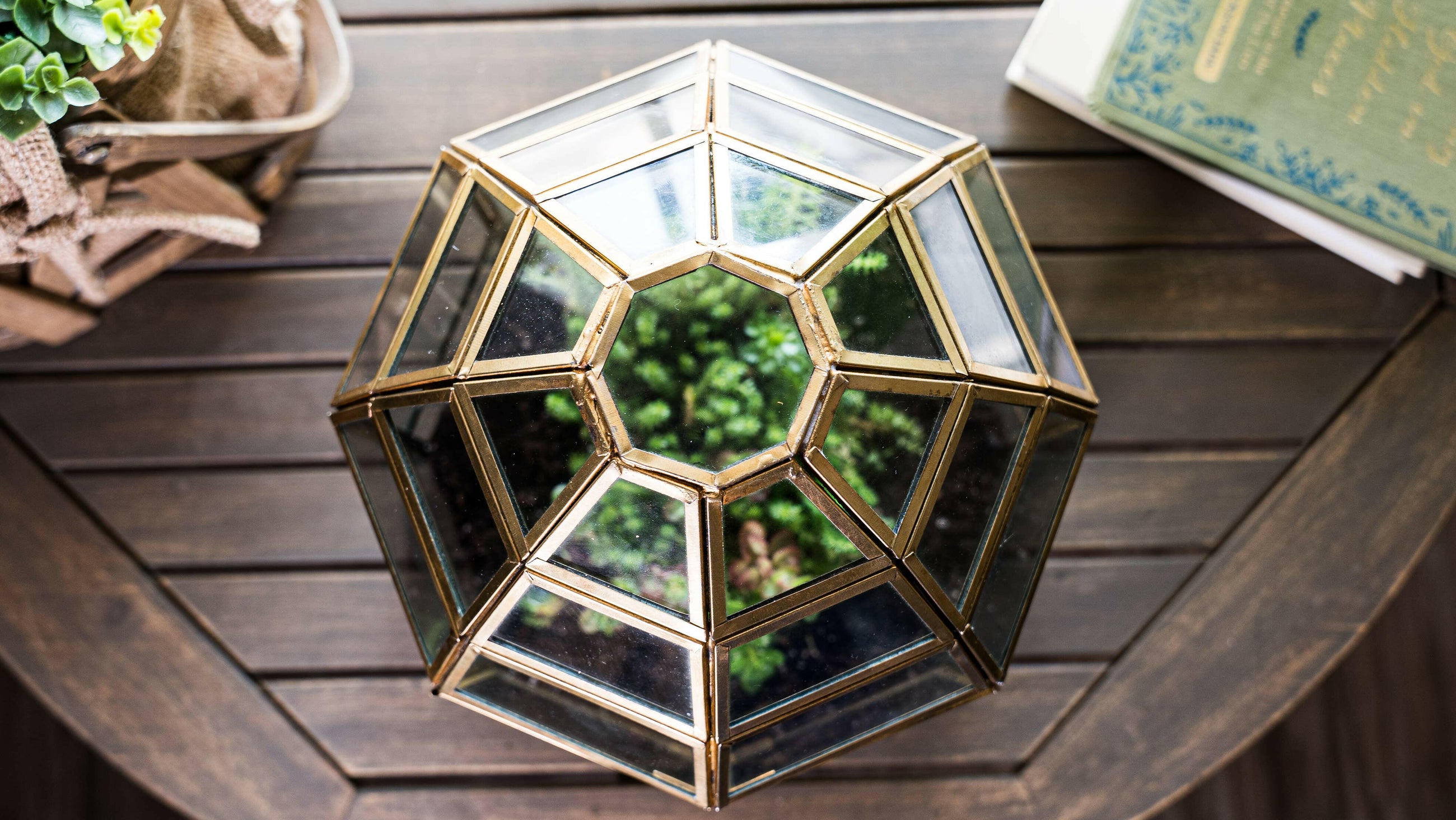 Urban Born Large Terrarium Birdcage, Glass and Metal, 10x9".