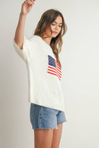 Flag Print Knit Sweater