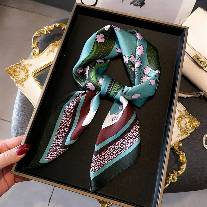 ARTISTIC PRINTED SMALL SQUARE SCARF