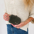 Suede Paris Card Wallet