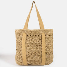 Large Straw Braided Tote Bag With Hat Holder