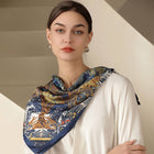 Vintage French Print Scarf – 90cm Silk Feel Square_CWASC0172