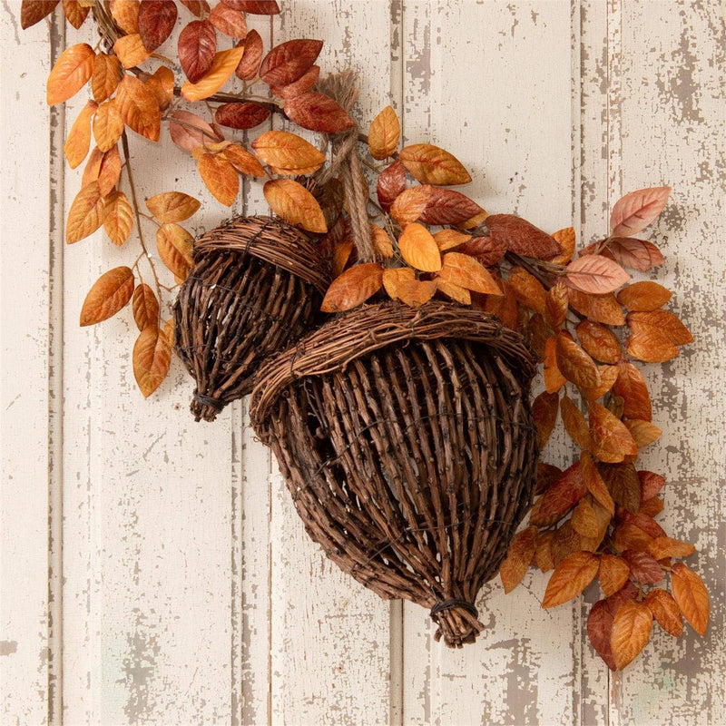 Hand-Woven Grapevine Acorns-LG