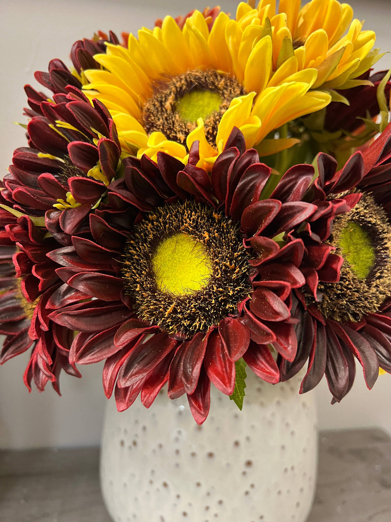 Pack of 7Stems-Rustic antique -Real Touch Sunflower Bouquet