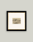 Tuscan Village Framed Antique Art.