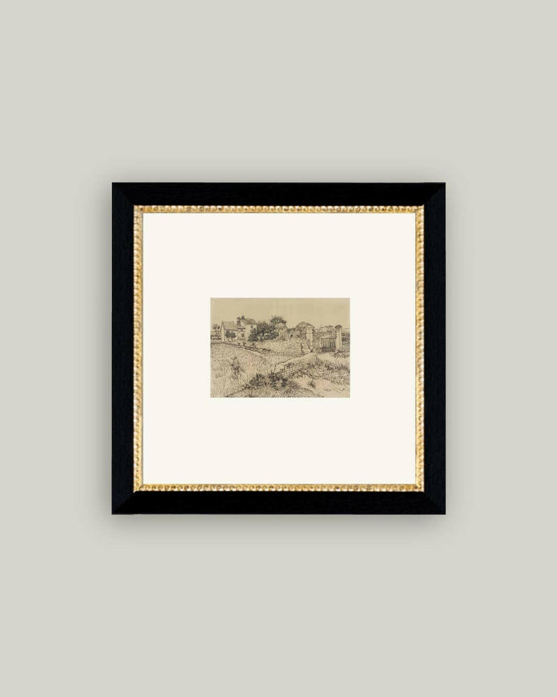 Tuscan Village Framed Antique Art.