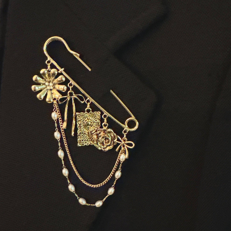 Floral Ribbon Pin Brooch