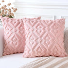 Artscope Pink Throw Pillow Covers 28x28 Set of 2 Soft Plush Faux Wool Couch Pillow Covers Decorative Throw Pillows for Couch Bed and Home Decor
