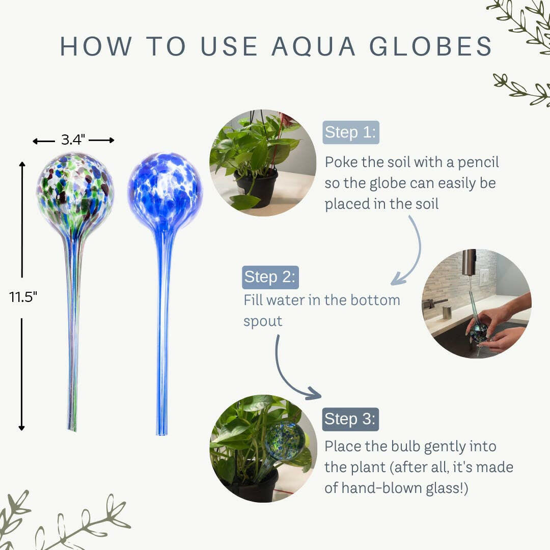 blumat glass plant self watering globes Lexi Home Watering Aqua Globes for Plants