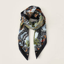 Vintage French Print Scarf – 90cm Silk Feel Square_CWASC0172