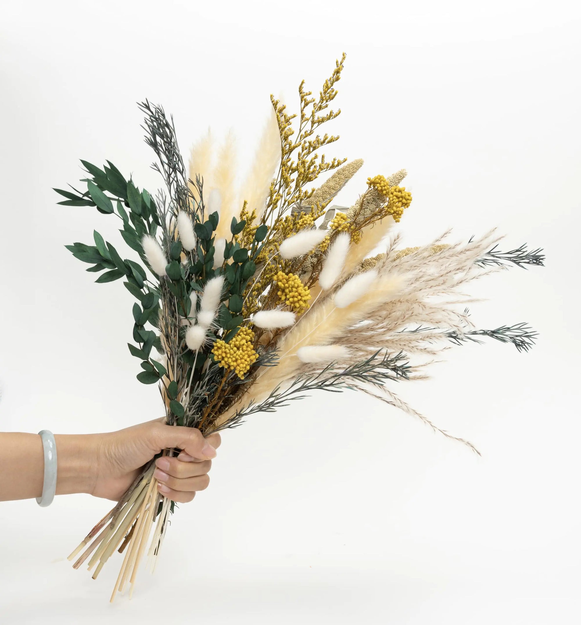 LIGASHINE Natural Dried Pampas Grass Bouquet Bohemian Table Decoration Rabbit Tail Dried Flowers Wedding Pampas Grass Family Table Table Country Party Baby Shower Decoration