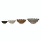 Creative Co-Op Stoneware Flower Bowls 6" L x 6" W x 3" H Multicolor