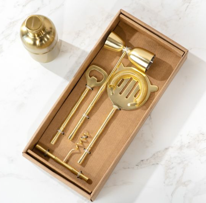 *INNER* 4 PC. GOLD STICK BAR SET.
