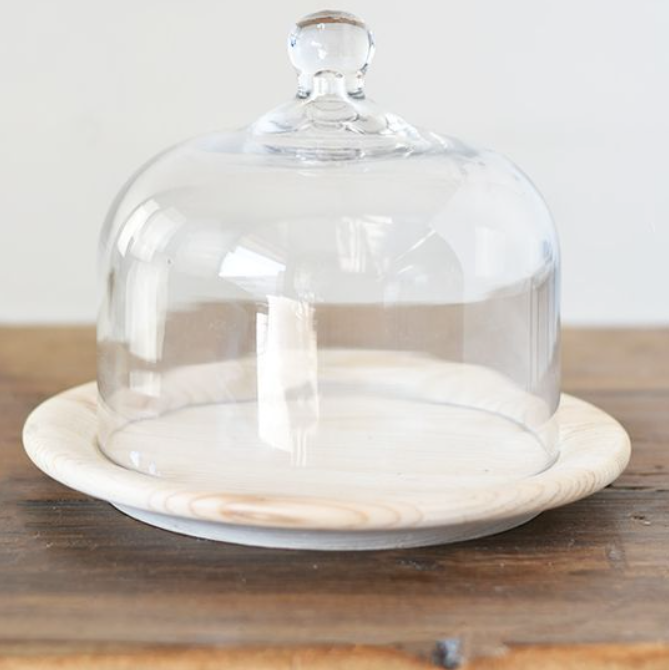 7" BELL JAR ON WOOD.