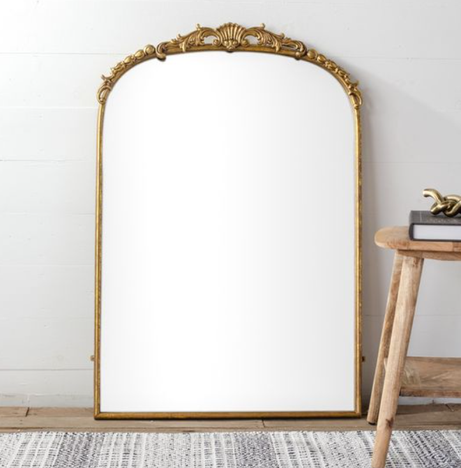 41" X 30" VINTAGE STYLE GOLD MIRROR.