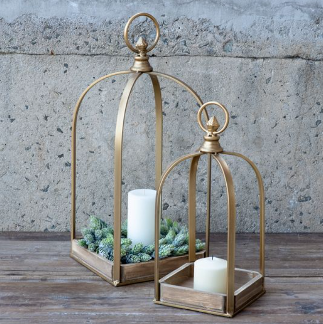 TALL GOLD METAL WOOD DISPLAYER -SMALL
