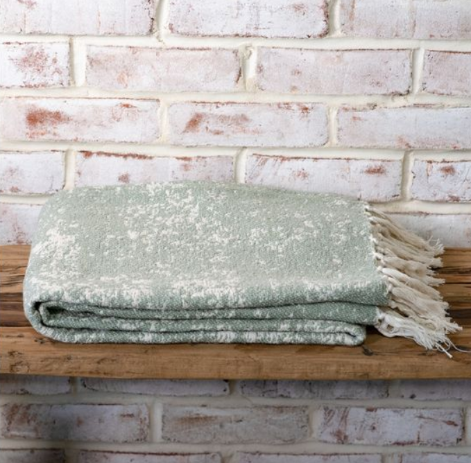 50 X 60 SAGE PATTERN THROW.