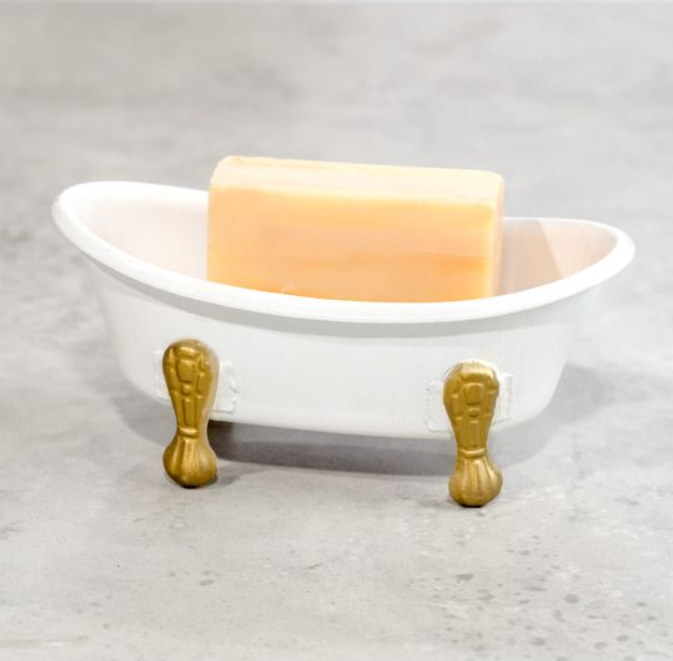 WHITE BATHTUB SOAP DISH.