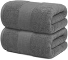 Resort Collection Soft Bath Sheet Towels 35x70 in Oversize 2 Pack Smoke Grey.