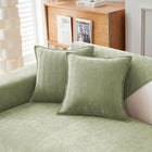 Snycler Spring Sage Green Pillow Covers 24x24 inch Set of 2 Chenille Pillow Covers with Elegant Design Soft and Luxurious Decorative Throw Pillows for Couch Bed and Home Decor