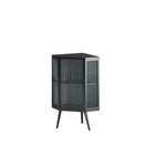 Floor Conical Cabinet With Tempered Glass Door And Storage Shelves, Suitable For Bathroom, Living Room, Bedroom Unavailable Platforms- Temu