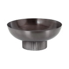 Kate and Laurel Rooks Ribbed Decorative Metal Bowl 12 Inch Diameter Gray Gunmetal Modern Raised Fruit Bowl for Kitchen Counter or Use as a Key Bowl for an Entryway Table