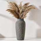 Vaseking 12.5 Inch Ceramic Rustic Antique Vase Farmhouse Unique Style Decorative Vase for Home Decor Large Flower Vase for Living Room Table Wedding Shelf Bronze
