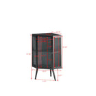 Floor Conical Cabinet With Tempered Glass Door And Storage Shelves, Suitable For Bathroom, Living Room, Bedroom Unavailable Platforms- Temu