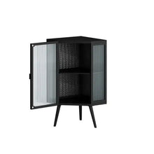 Floor Conical Cabinet With Tempered Glass Door And Storage Shelves, Suitable For Bathroom, Living Room, Bedroom Unavailable Platforms- Temu