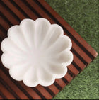 HandCrafted Marble Large Decorative Bowl | White Decorative Bowls for Home Decor | Ruffle Bowl | Scalloped Bowl | Fluted Bowl | Key/Fruit Bowl | Ring Dish | Organic Modern Home Decor Bowl (12 Inches)