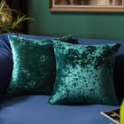 SINYASAN Set of 2 Teal Green Decorative Velvet Throw Pillow Covers 28x28 Inches Soft Neutral Accent Pillow Cases with Vintage Textured Farmhouse Couch Cushion Covers for Luxurious Home Decor