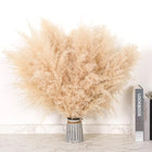 12 PCS 17inch Natural Dried Pampas Grass DecorBoho Table DecorShort Dry Pampas Grass Bulk for Wedding BohoHome DecorFarmhouseWallKitchenBedroom DecorOffice DecorSmall Vase