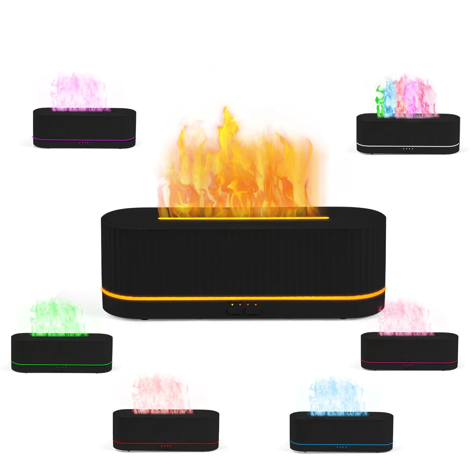 300ml Fireplace Fire Flame Aromatherapy Diffuser with 7 Colors Changing Ultrasonic Cool Mist Fire Essential Oil Diffuser Humidifier for Room Office Home(Waterless Auto Off)